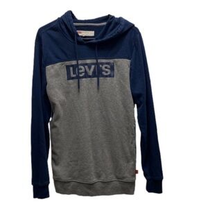 Levi's hooded sweatshirt hoodie size small blue gray men's